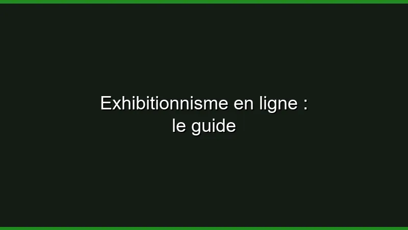 Exhibitionnisme en ligne : le guide